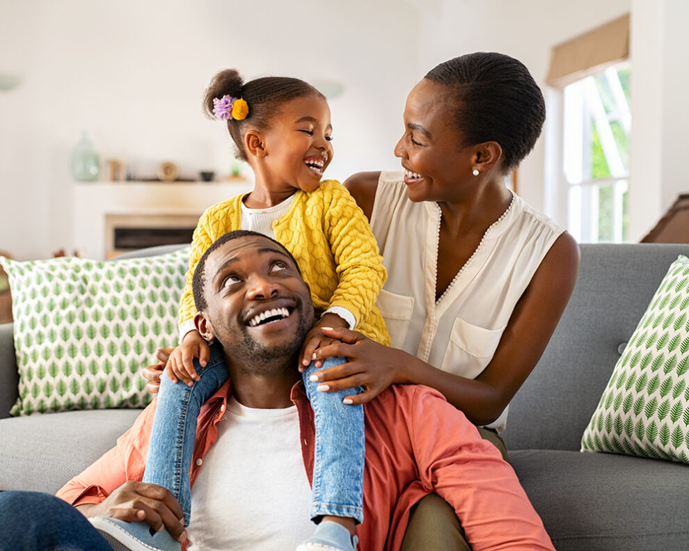 Happy family at home