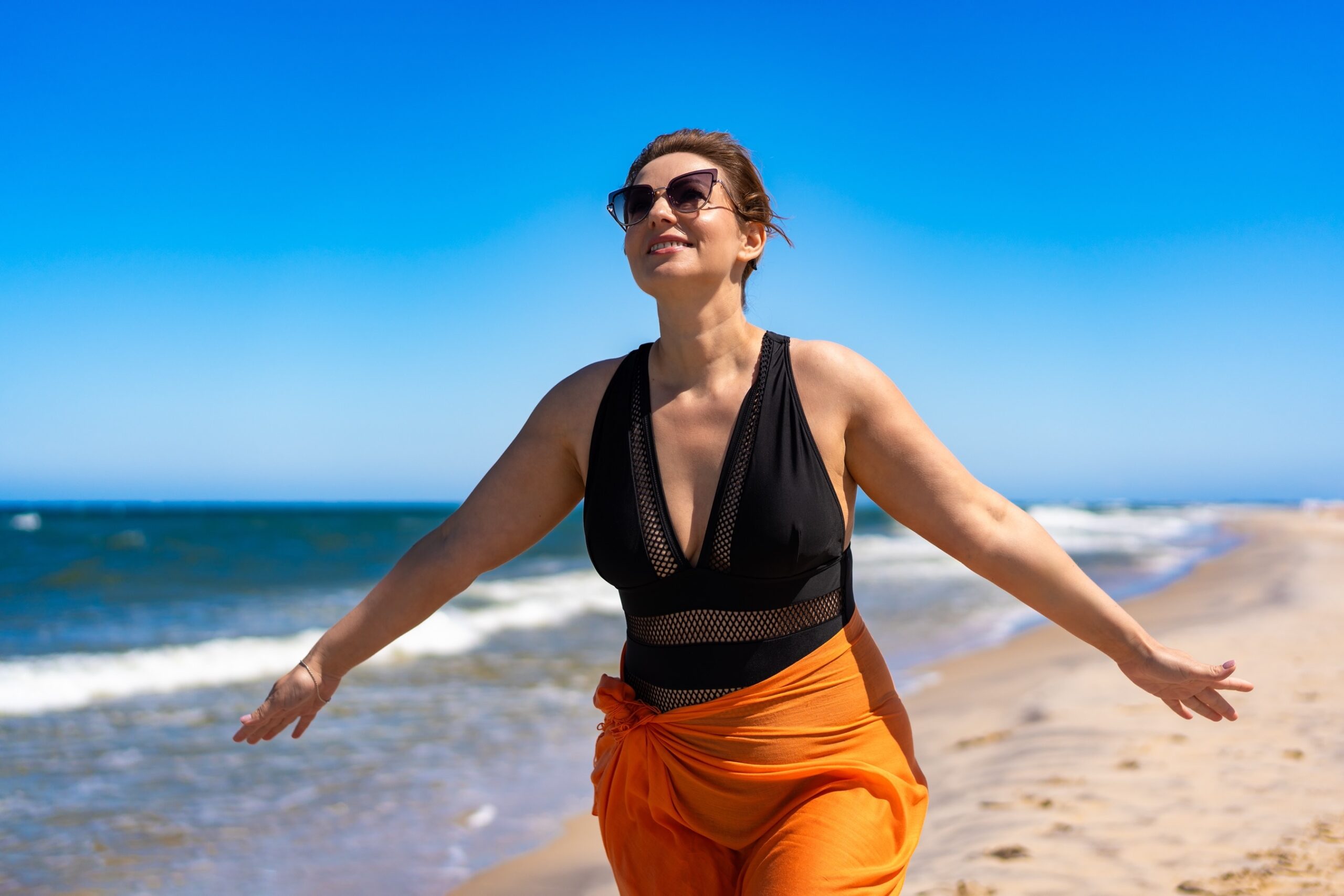 Happy woman on a beach